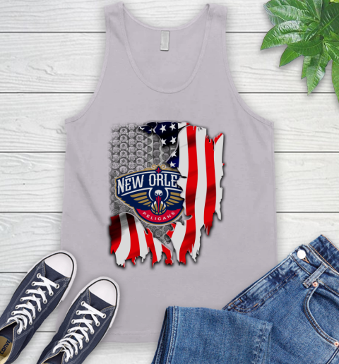New Orleans Pelicans NBA Basketball American Flag Tank Top - Image 4