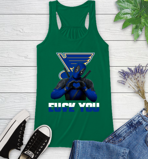 NHL St.Louis Blues Deadpool Love You Fuck You Hockey Sports Racerback Tank 6