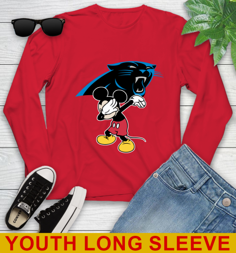 Carolina Panthers NFL Football Dabbing Mickey Disney Sports Youth Long Sleeve 11