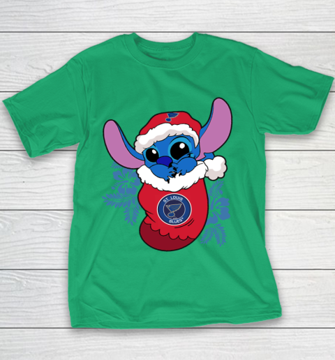 St.Louis Blues Christmas Stitch In The Sock Funny Disney NHL Youth T-Shirt