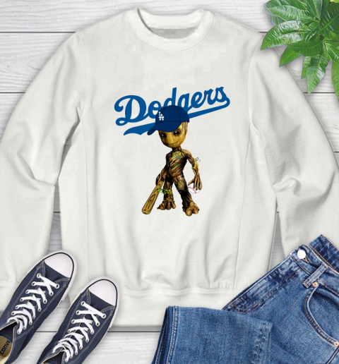 MLB Los Angeles Dodgers Groot Guardians Of The Galaxy Baseball Sweatshirt