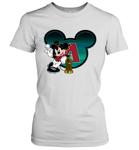 MLB Arizona Diamondbacks The Commissioner's Trophy Mickey Mouse Disney Baseball T Shirt GkttymU0l1x ladies t shirt 20 95 151514 front white