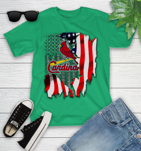 St.Louis Cardinals MLB Baseball American Flag Youth T-Shirt 8