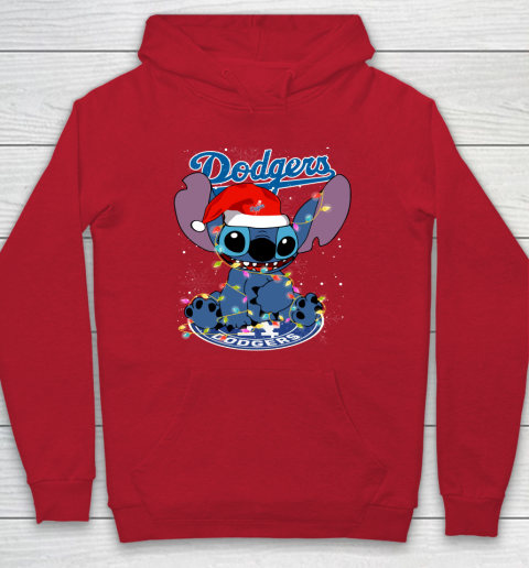 Los Angeles Dodgers MLB noel stitch Baseball Christmas Hoodie 6