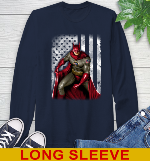 Columbus Blue Jackets NHL Hockey Batman DC American Flag Shirt Long Sleeve T-Shirt 3
