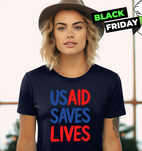 jkq6 usaid saves lives ladies t shirt 20 front navy