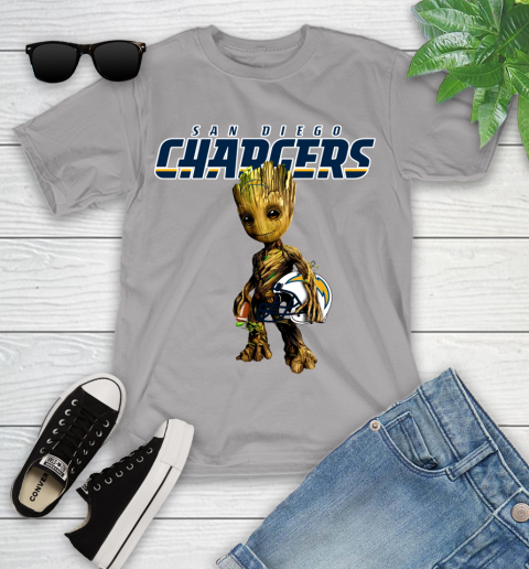 Los Angeles Chargers NFL Football Groot Marvel Guardians Of The Galaxy Youth T-Shirt 4