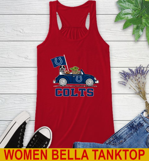 NFL Football Indianapolis Colts Darth Vader Baby Yoda Driving Star Wars Shirt Racerback Tank 6