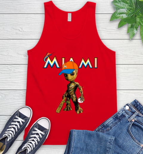 MLB Miami Marlins Groot Guardians Of The Galaxy Baseball Tank Top 6