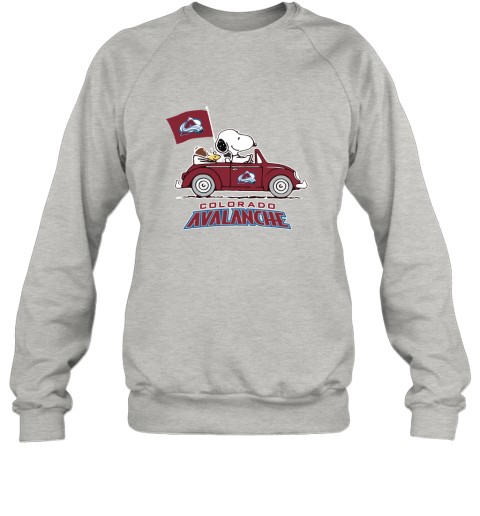 Snoopy And Woodstock Ride The Colorado Avalanche Car NHL Sweatshirt