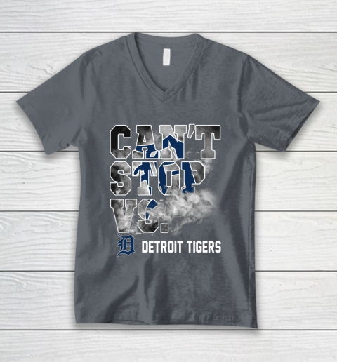 MLB Detroit Tigers Baseball Can't Stop Vs Detroit Tigers V-Neck T-Shirt 4