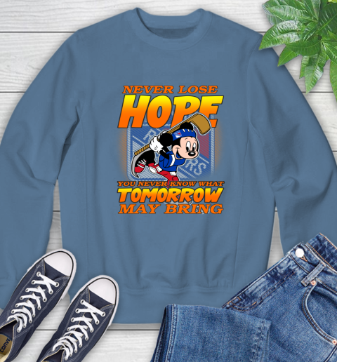 New York Rangers NHL Hockey ootball Mickey Disney Never Lose Hope Sweatshirt - Image 9