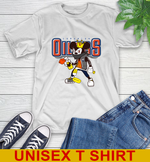 Edmonton Oilers NHL Hockey Mickey Peace Sign Sports T-Shirt