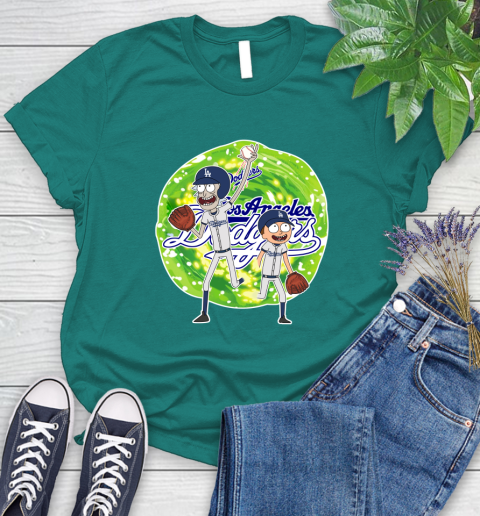 MLB Los Angeles Dodgers Rick And Morty Baseball Sports Women's T-Shirt 12