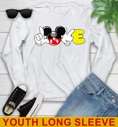 New York Islanders NHL Hockey Love Mickey Disney Sports Youth Long Sleeve