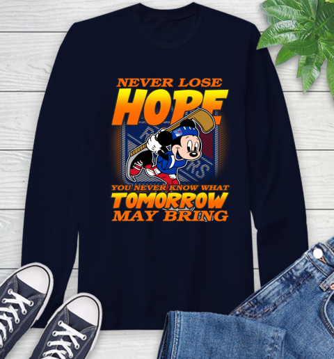 New York Rangers NHL Hockey ootball Mickey Disney Never Lose Hope Long Sleeve T-Shirt 3