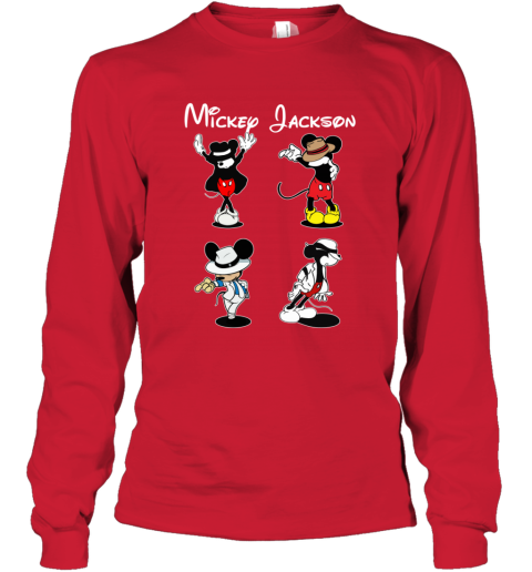u5rt mickey jackson four style dance micheal jackson youth long sleeve 50 front red