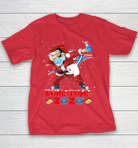 Oklahoma City Thunder Funny Santa Claus Dabbing Christmas 2020 NBA Youth T-Shirt 7