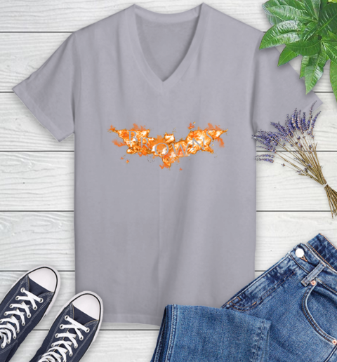 NFL Cleveland Browns Batman Logo DC Football Sports Shirt Women's V-Neck T-Shirt 4