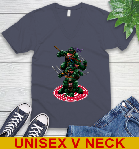 NBA Basketball Atlanta Hawks Teenage Mutant Ninja Turtles Shirt V-Neck T-Shirt 8