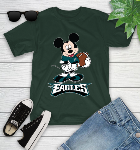 NFL Football Philadelphia Eagles Cheerful Mickey Mouse Shirt Youth T-Shirt 5