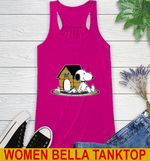 MLB Baseball Milwaukee Brewers Snoopy The Peanuts Movie Shirt Racerback Tank 8