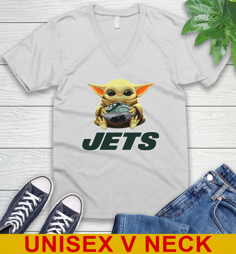 NFL Football New York Jets Baby Yoda Star Wars Shirt V-Neck T-Shirt