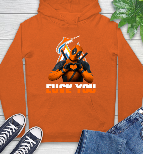 MLB Miami Marlins Deadpool Love You Fuck You Baseball Sports Hoodie 4