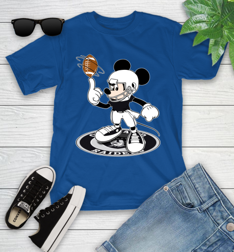 NFL Football Oakland Raiders Cheerful Mickey Disney Shirt Youth T-Shirt 9