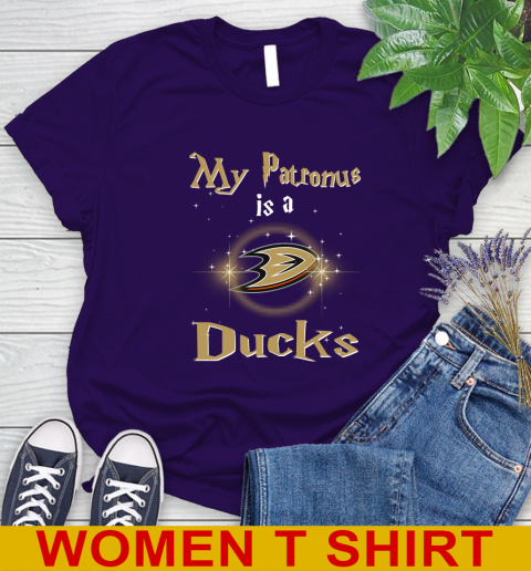 NHL Hockey Harry Potter My Patronus Is A Anaheim Ducks Women's T-Shirt 4