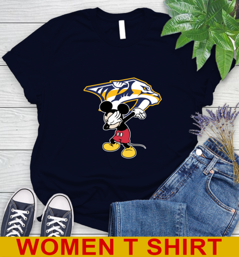 Nashville Predators NHL Hockey Dabbing Mickey Disney Sports Women's T-Shirt 3