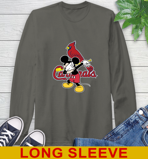 St.Louis Cardinals MLB Baseball Dabbing Mickey Disney Sports Long Sleeve T-Shirt 8