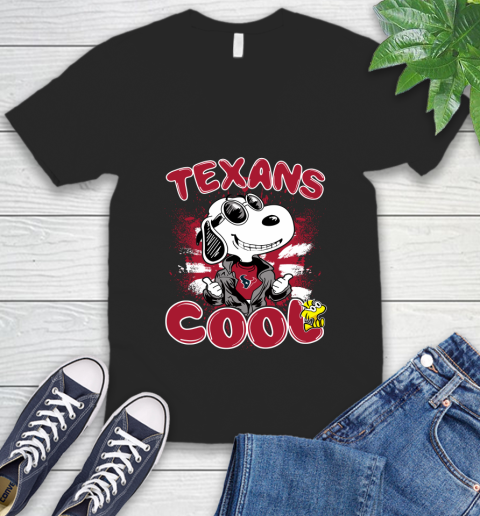 NFL Football Houston Texans Cool Snoopy Shirt V-Neck T-Shirt