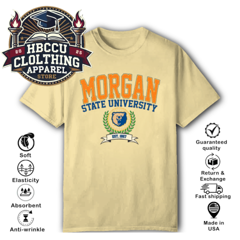 BearcaT Morgan State University HBCU T-Shirt pv29 bearcat morgan state university hbcu classic t shirt 2 front yellow haze HBCU Clothing Apparel