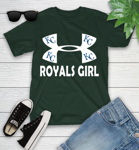 MLB Kansas City Royals Girl Under Armour Baseball Sports Youth T-Shirt 5
