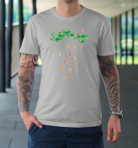 Watercolor Japanese Koi Fish Goldfish Lily Pad Lotus Leaf Beauty T-Shirt 8
