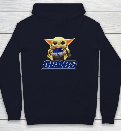 NFL Football New York Giants Baby Yoda Star Wars Youth Hoodie 4