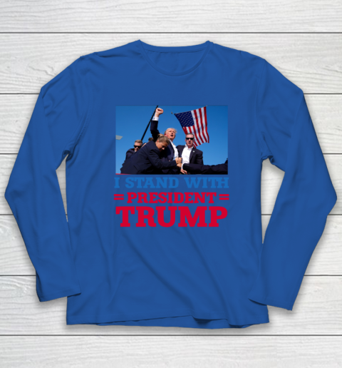 Trump Shot Shirt I Stand With President Trump Long Sleeve T-Shirt 5