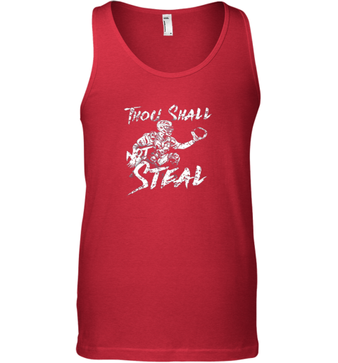 mjrz thou shall not steal baseball catcher unisex tank 17 front red