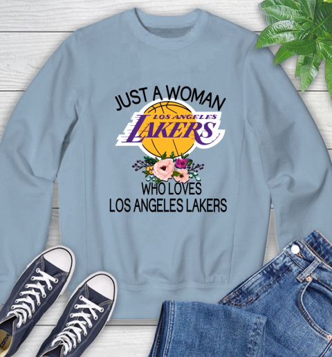 NBA Just A Woman Who Loves Los Angeles Lakers Basketball Sports Sweatshirt 6 NBA Just A Woman Who Loves Los Angeles Lakers Basketball Sports Sweatshirt - Image 6