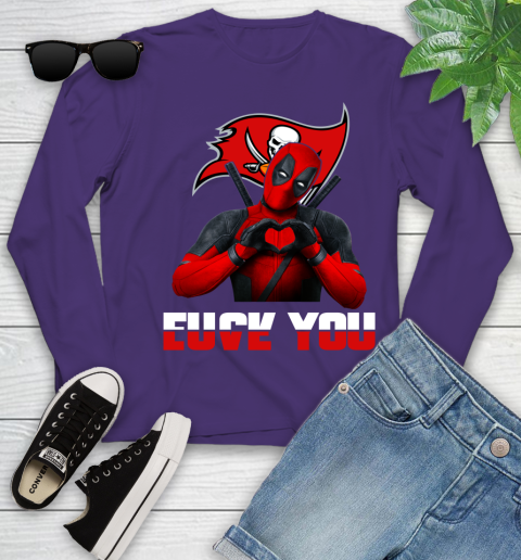 NHL Tampa Bay Buccaneers Deadpool Love You Fuck You Football Sports Youth Long Sleeve 4
