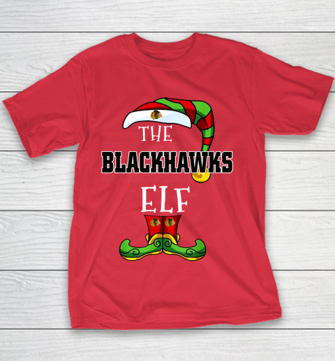Chicago Blackhawks Christmas ELF Funny NHL Youth T-Shirt 7