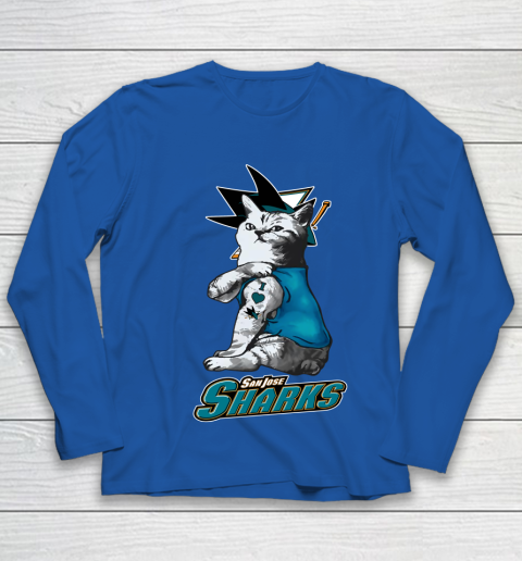 NHL My Cat Loves San Jose Sharks Hockey Youth Long Sleeve 7