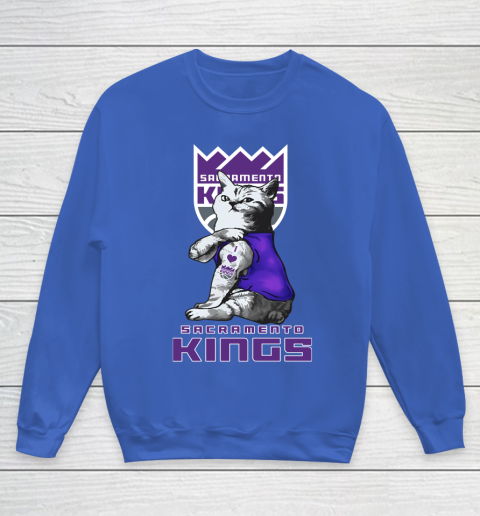 NBA Basketball My Cat Loves Sacramento Kings Youth Sweatshirt 6