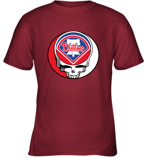 Philadelphia Phillies The Grateful Dead Baseball MLB Mashup Women's V-Neck  T-Shirt 