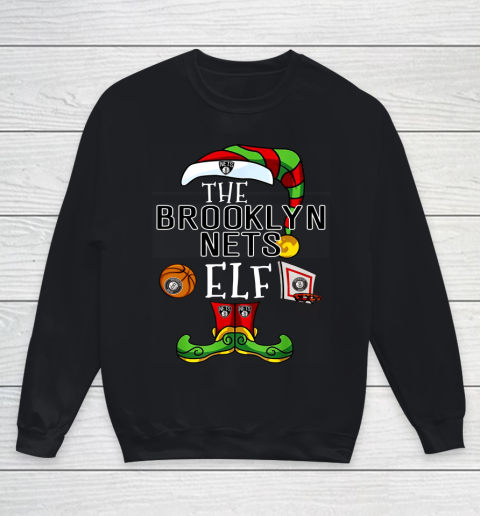 Brooklyn Nets Christmas ELF Funny NBA Youth Sweatshirt