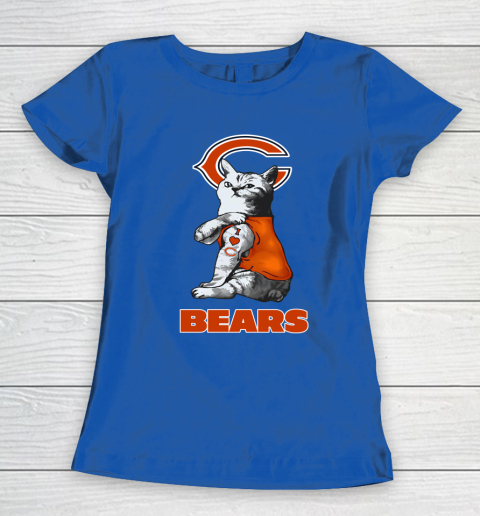 NFL Football My Cat Loves Chicago Bears Women's T-Shirt 8