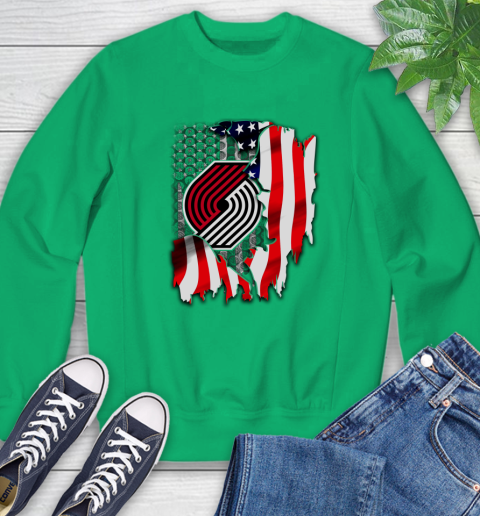 Portland Trail Blazers NBA Basketball American Flag Sweatshirt 7