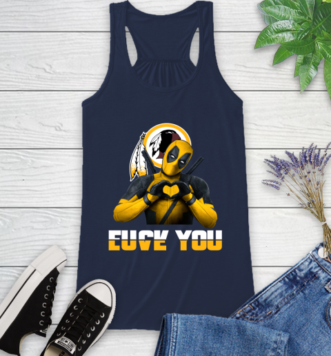 NHL Washington Redskins Deadpool Love You Fuck You Football Sports Racerback Tank 9