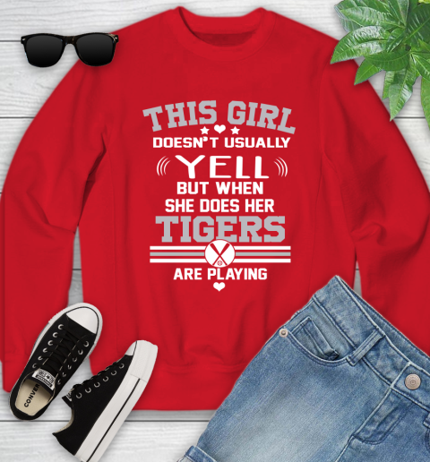 Detroit Tigers MLB Baseball I Yell When My Team Is Playing Youth Sweatshirt 8
